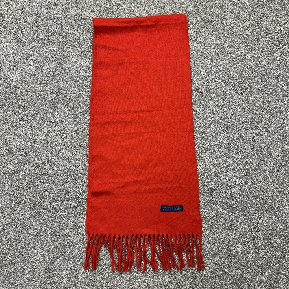 Weavers Workshop Scarf Womens One Size Red Knit Fringe Neck Warmer Soft Winter
